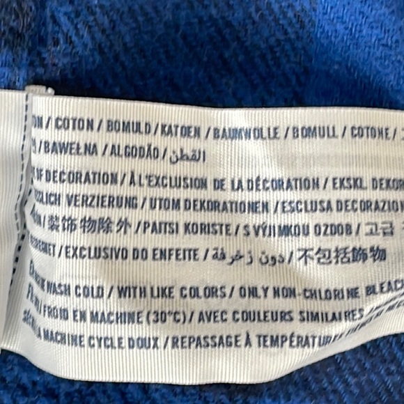 Abercrombie & Fitch Flannel Blue Buffalo Plaid Button-down Oxford Shirt- 15/16 - Picture 6 of 6